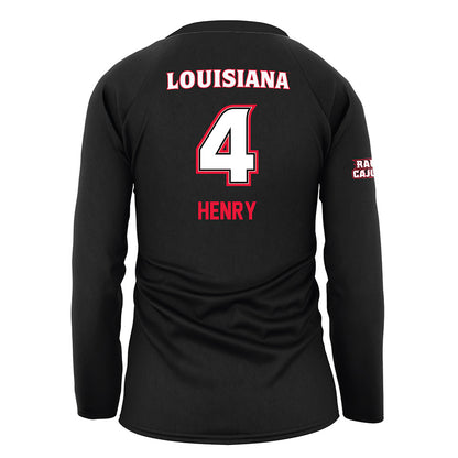 Louisiana - NCAA Women's Volleyball : Lindsey Henry - Black Volleyball Jersey-1