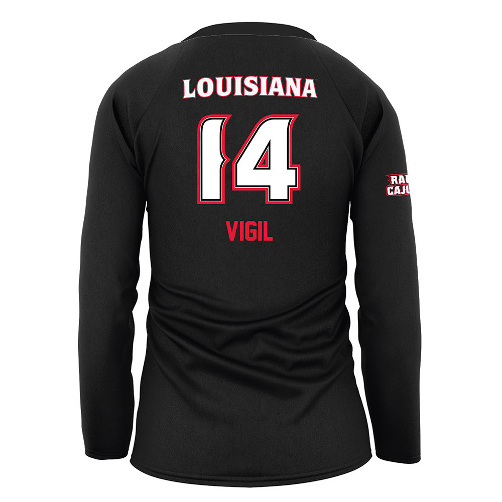 Louisiana - NCAA Women's Volleyball : Brooklyn Vigil - Black Volleyball Jersey-1