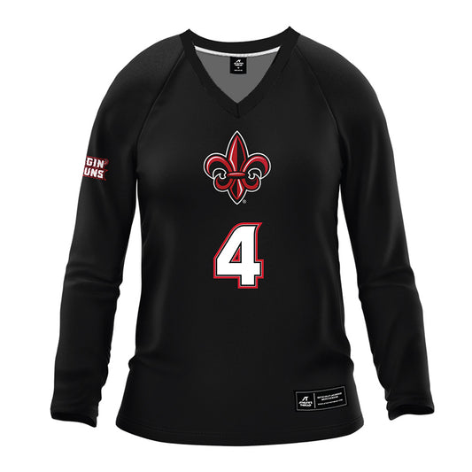 Louisiana - NCAA Women's Volleyball : Lindsey Henry - Black Volleyball Jersey-0
