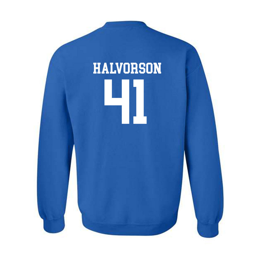 Drake - NCAA Football : Spencer Halvorson - Classic Shersey Crewneck Sweatshirt-1