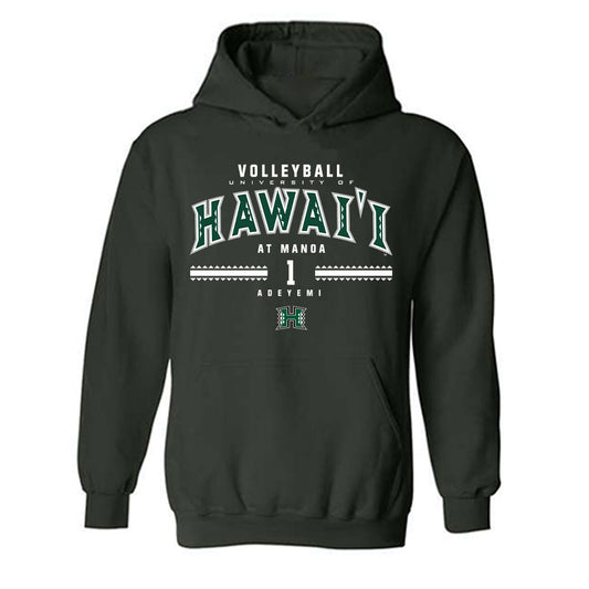 Hawaii - NCAA Women's Volleyball : Stella Adeyemi - Classic Fashion Shersey Hooded Sweatshirt-0