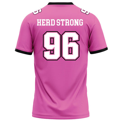 Marshall - NCAA Football : Ty Powell - Pink Football Jersey-1