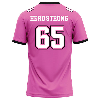 Marshall - NCAA Football : Parker Brault - Pink Football Jersey-1
