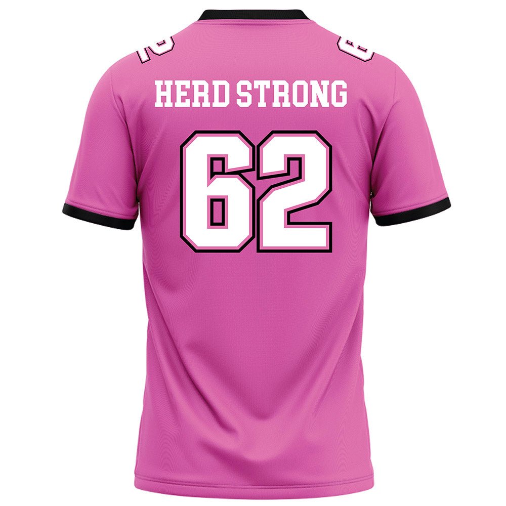 Marshall - NCAA Football : Marwan Diab - Pink Football Jersey-1