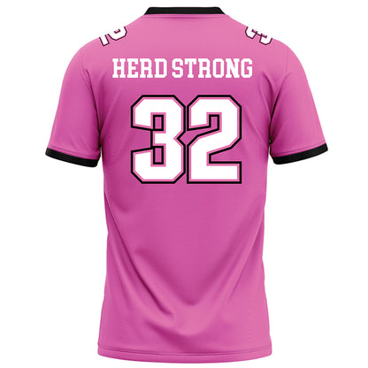Marshall - NCAA Football : Peter Schuh - Pink Football Jersey-1