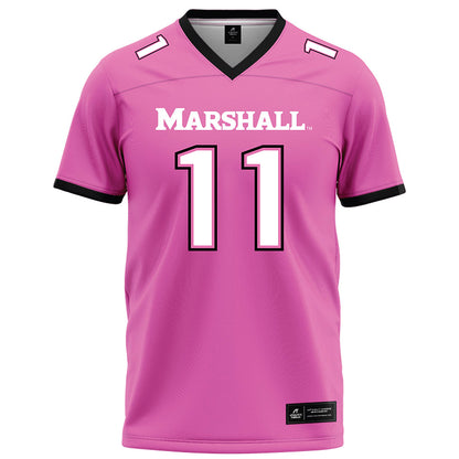 Marshall - NCAA Football : Jakolbe Baldwin - Pink Football Jersey-0