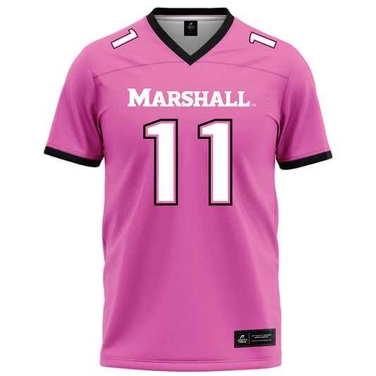 Marshall - NCAA Football : Jakolbe Baldwin - Pink Football Jersey-0