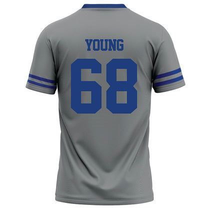 Memphis - NCAA Football : Jonathan Young - Grey Football Jersey-1