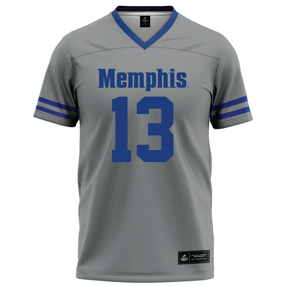 Memphis - NCAA Football : Jeremiah Jordan - Grey Football Jersey-0