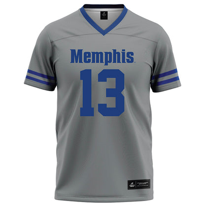 Memphis - NCAA Football : Jeremiah Jordan - Grey Football Jersey-0