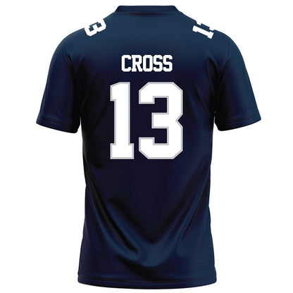 Samford - NCAA Football : Logan Cross - Navy Football Jersey