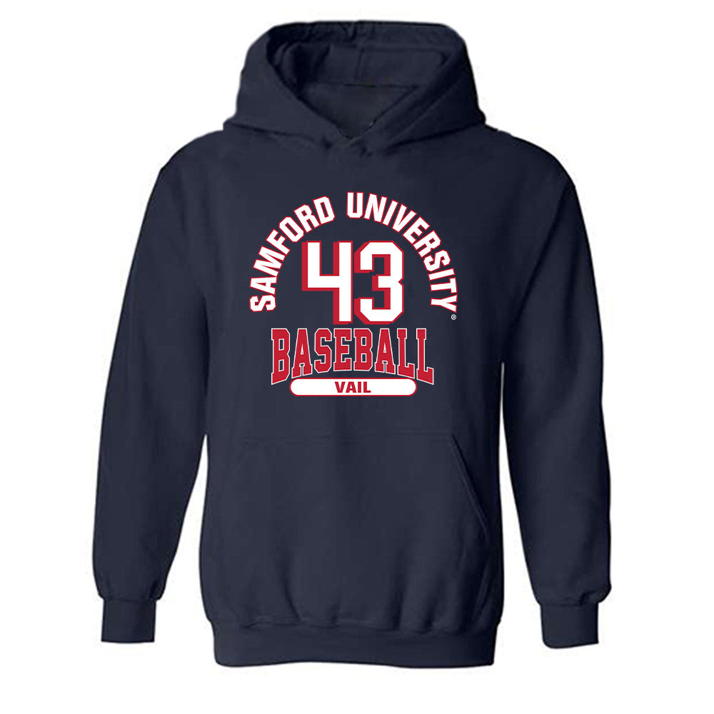 Samford - NCAA Baseball : Bodie Vail - Classic Fashion Shersey Hooded Sweatshirt-0