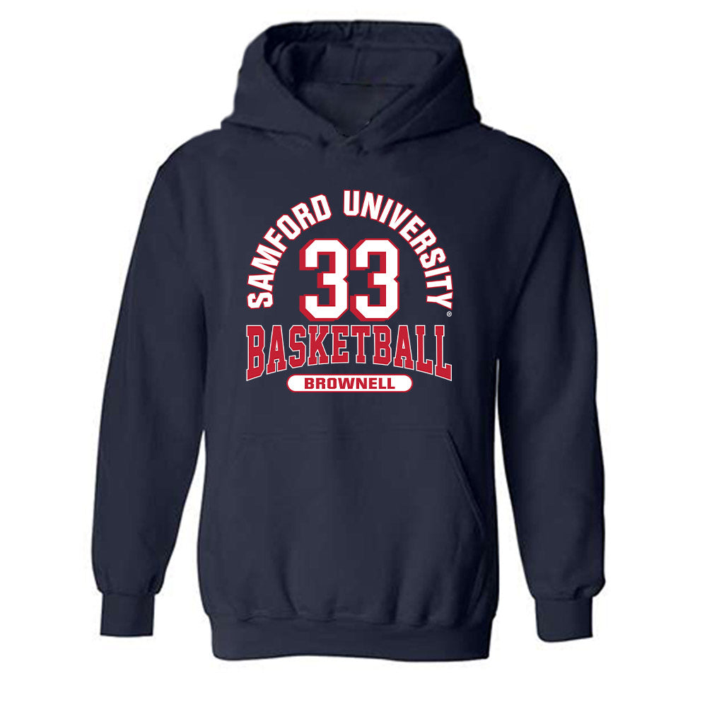 Samford - NCAA Men's Basketball : Jaden Brownell - Classic Fashion Shersey Hooded Sweatshirt-0