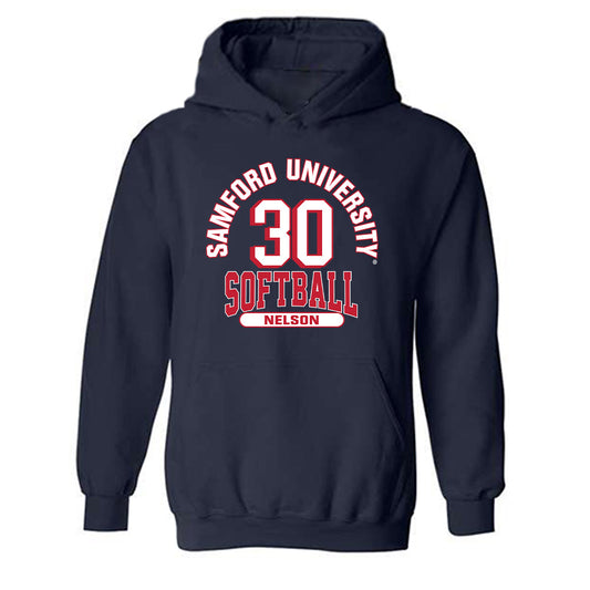 Samford - NCAA Softball : Ella Nelson - Classic Fashion Shersey Hooded Sweatshirt-0