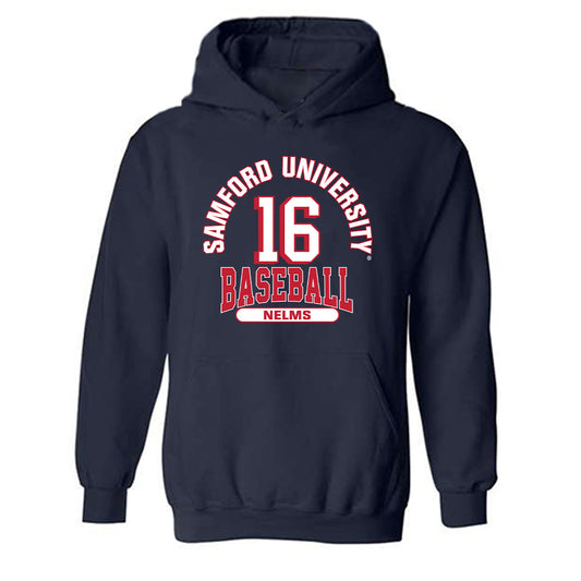 Samford - NCAA Baseball : Easton Nelms - Classic Fashion Shersey Hooded Sweatshirt-0