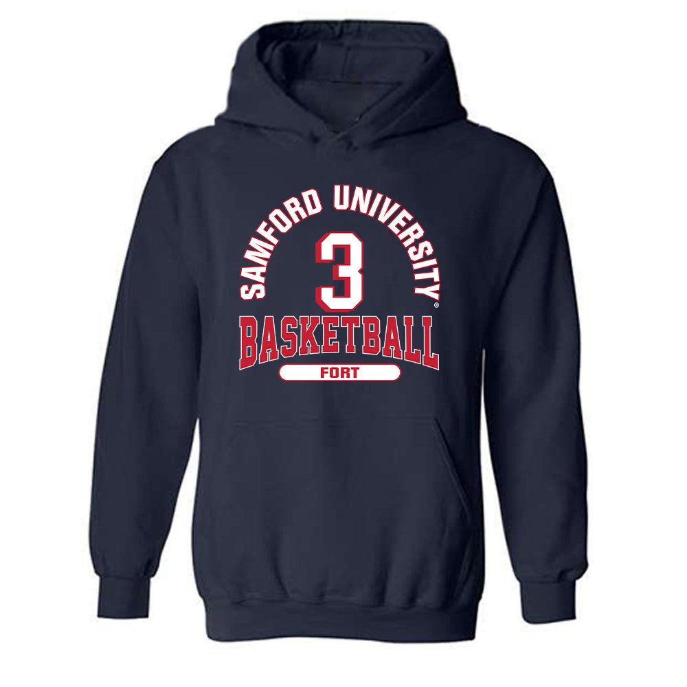 Samford - NCAA Men's Basketball : Trey Fort - Classic Fashion Shersey Hooded Sweatshirt-0