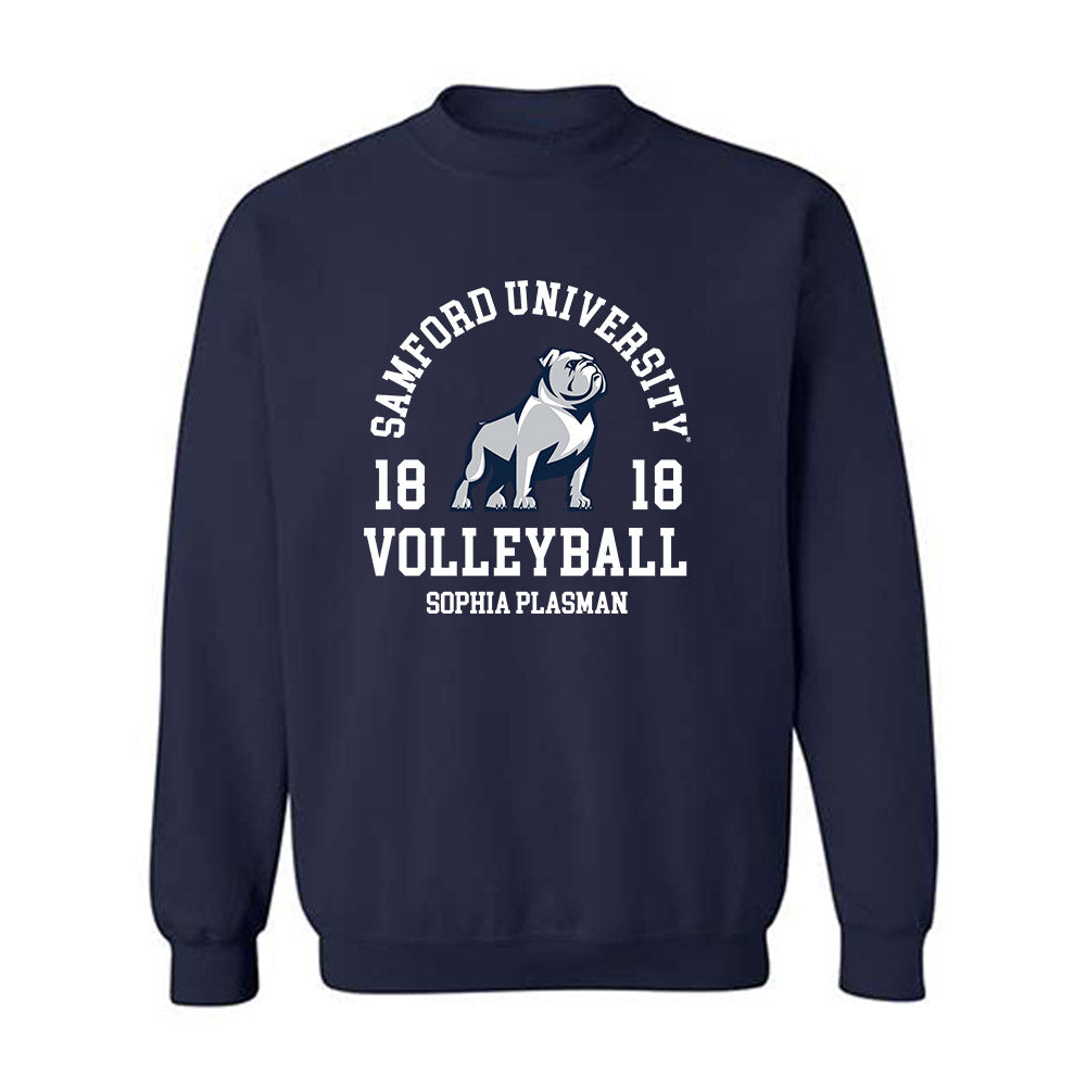 Samford - NCAA Women's Volleyball : Sophia Plasman - Classic Fashion Shersey Crewneck Sweatshirt-0