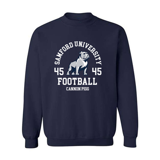 Samford - NCAA Football : Cannon Pigg - Classic Fashion Shersey Crewneck Sweatshirt-0