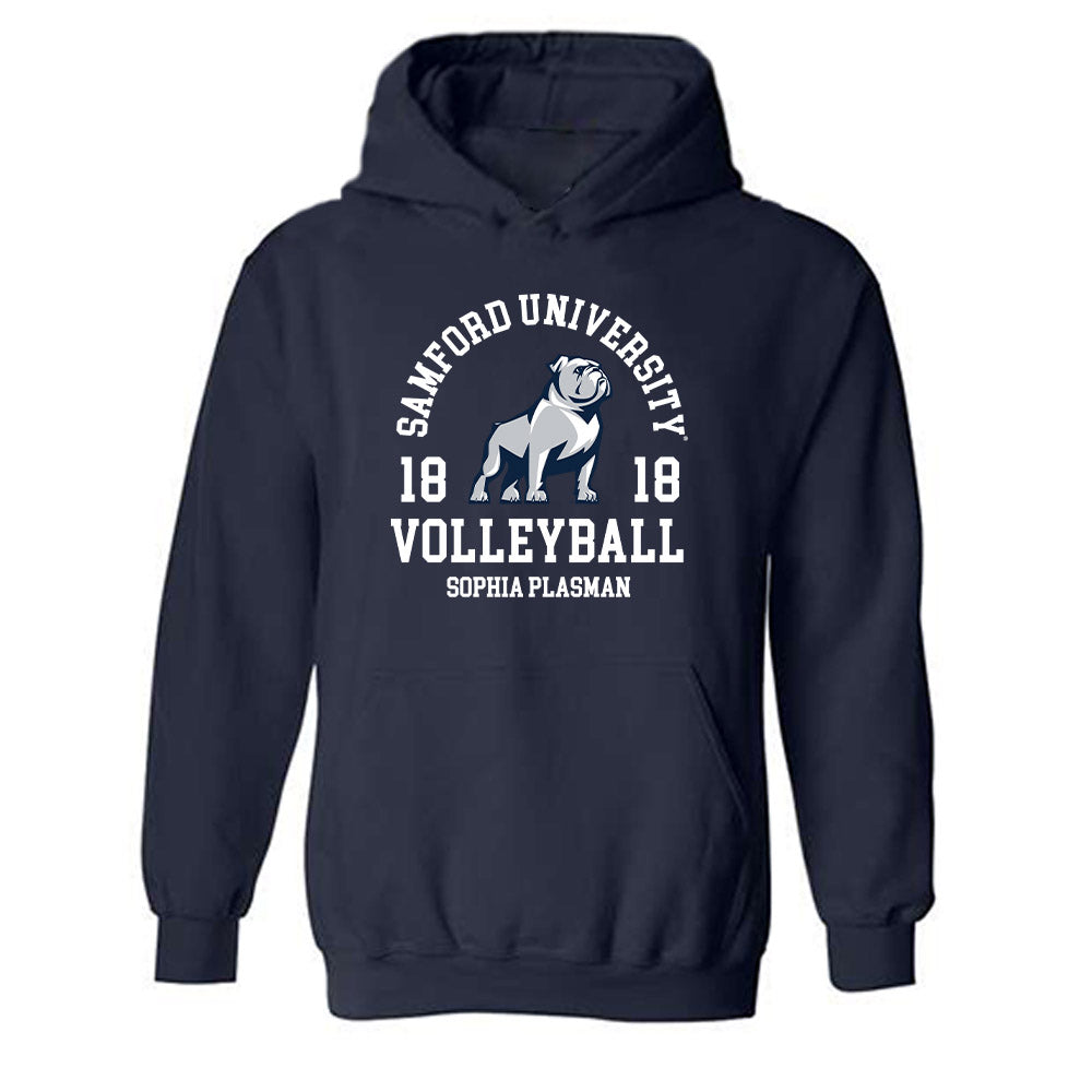 Samford - NCAA Women's Volleyball : Sophia Plasman - Classic Fashion Shersey Hooded Sweatshirt-0