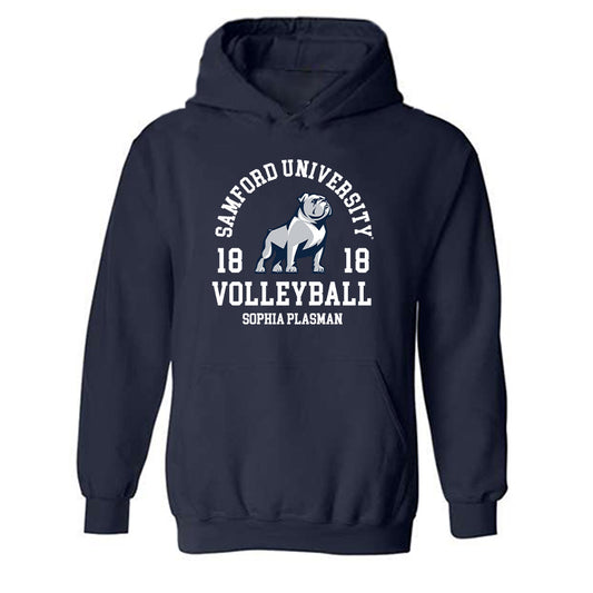Samford - NCAA Women's Volleyball : Sophia Plasman - Classic Fashion Shersey Hooded Sweatshirt-0