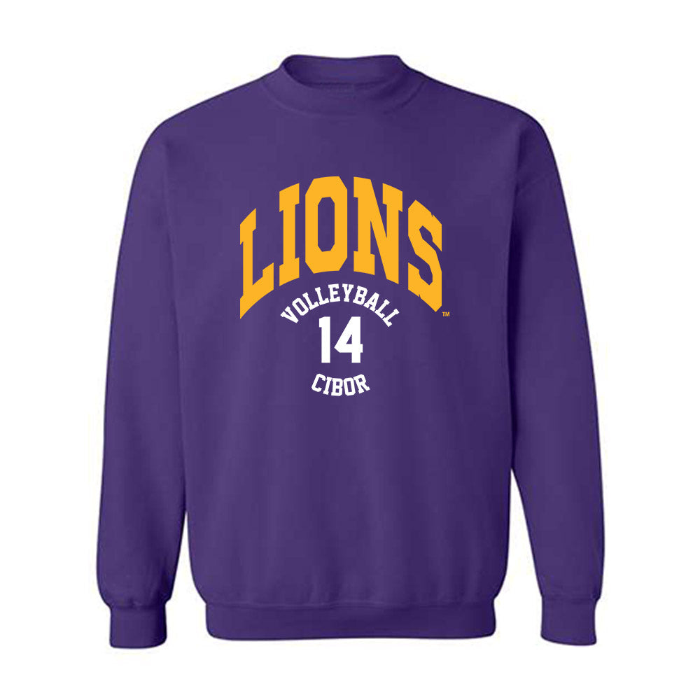 North Alabama - NCAA Women's Volleyball : Mia Cibor - Classic Fashion Shersey Crewneck Sweatshirt-0