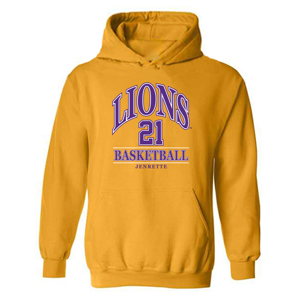 North Alabama - NCAA Men's Basketball : Israel Jenrette - Classic Fashion Shersey Hooded Sweatshirt-0