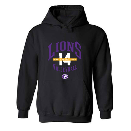 North Alabama - NCAA Women's Volleyball : Paris McQuirter - Classic Fashion Shersey Hooded Sweatshirt-0