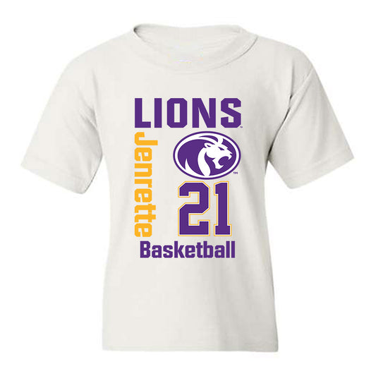 North Alabama - NCAA Men's Basketball : Israel Jenrette - Classic Fashion Shersey Youth T-Shirt-0