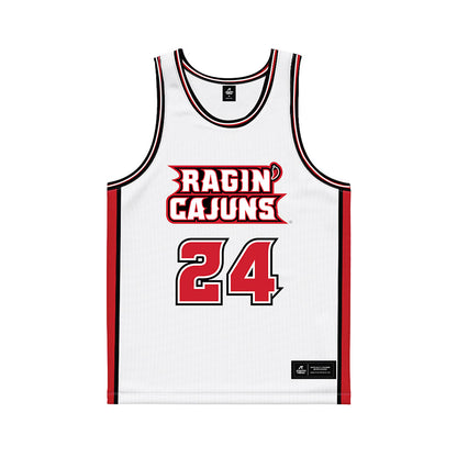 Louisiana - NCAA Women's Basketball : Mikaylah Manley - White Basketball Jersey-0