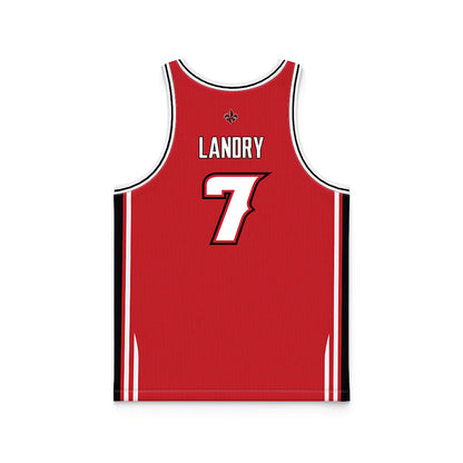 Louisiana - NCAA Men's Basketball : Christian Landry - Red Basketball Jersey-1