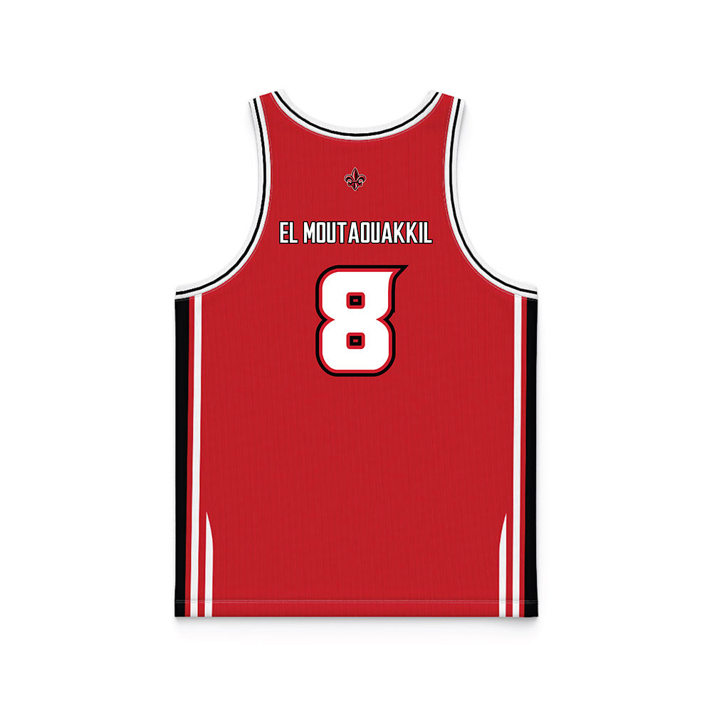 Louisiana - NCAA Men's Basketball : Mostapha El Moutaouakkil - Red Basketball Jersey-1