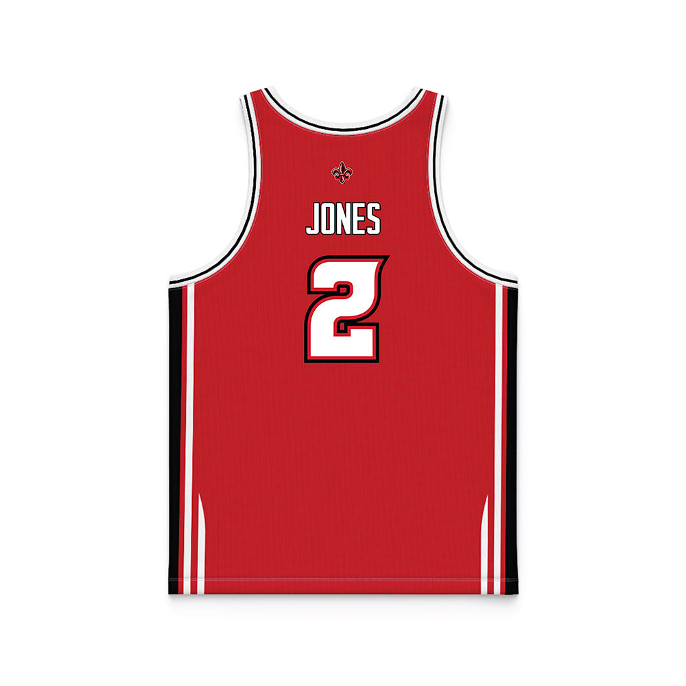 Louisiana - NCAA Men's Basketball : Todd Jones - Red Basketball Jersey-1