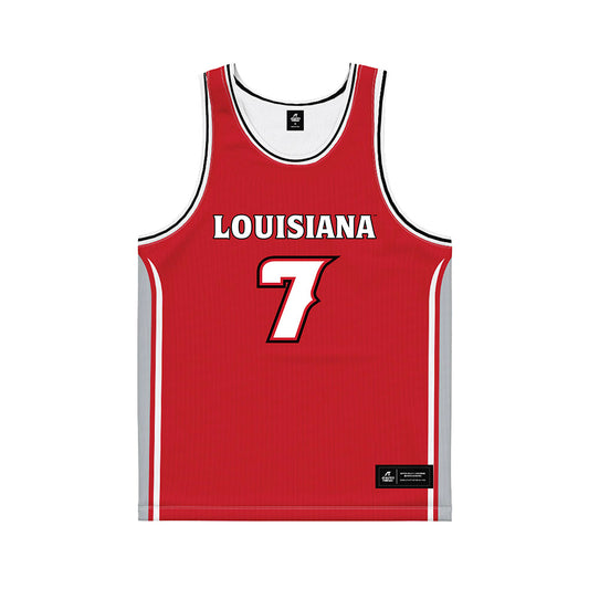 Louisiana - NCAA Men's Basketball : Christian Landry - Red Basketball Jersey-0