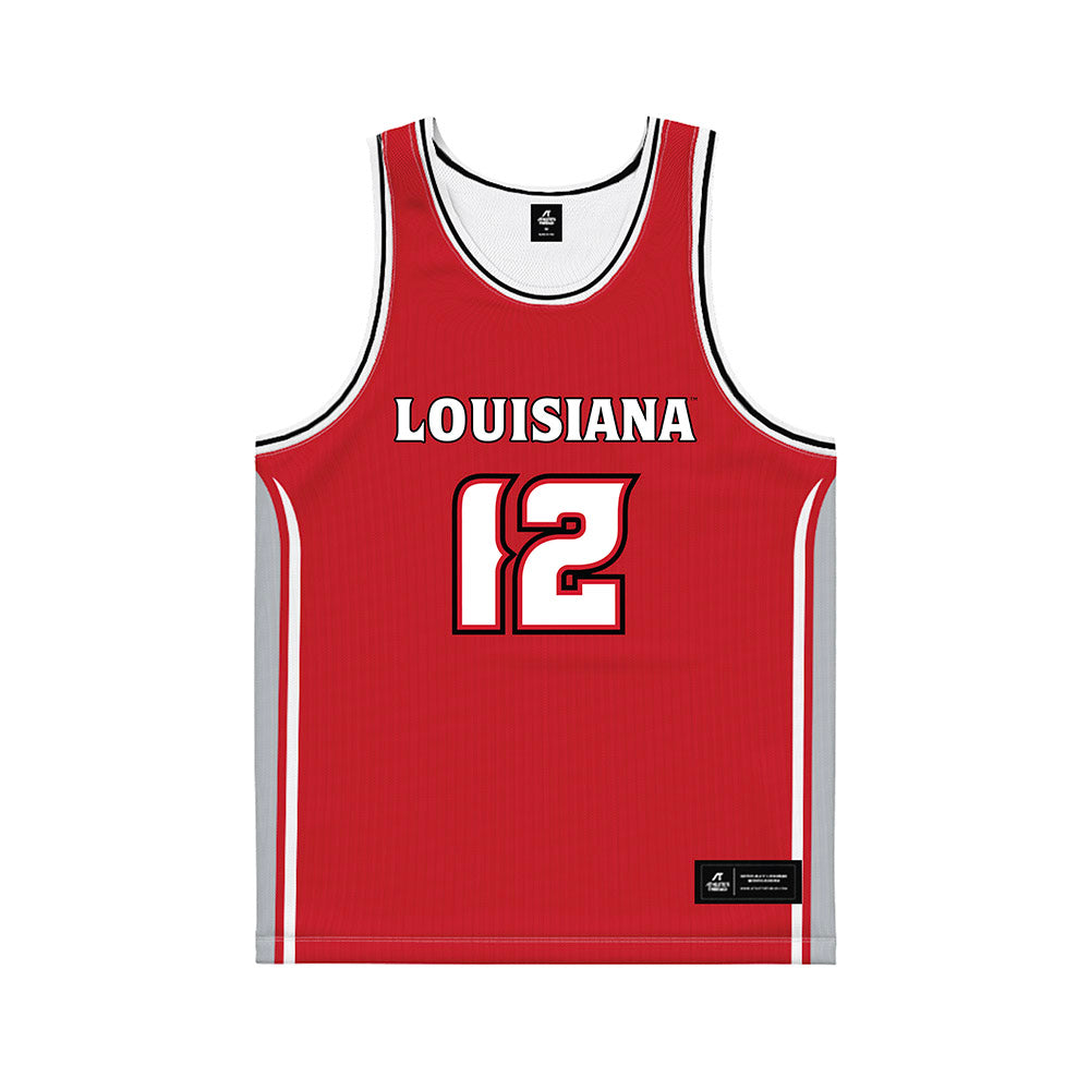 Louisiana - NCAA Men's Basketball : Michael Mouton - Red Basketball Jersey-0