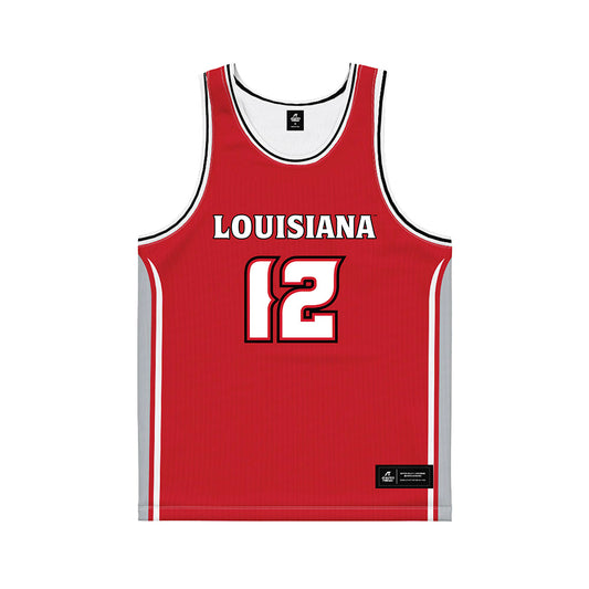 Louisiana - NCAA Men's Basketball : Michael Mouton - Red Basketball Jersey-0
