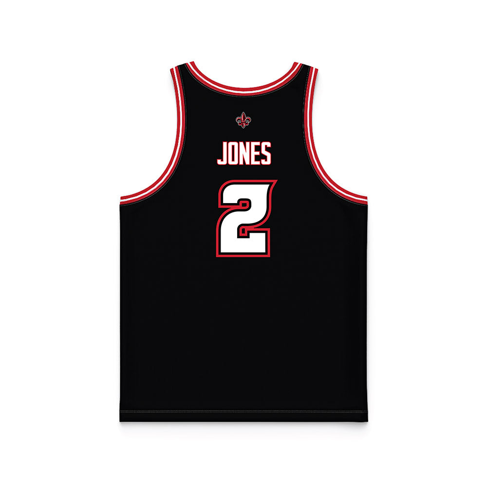 Louisiana - NCAA Men's Basketball : Todd Jones - Black Basketball Jersey-1