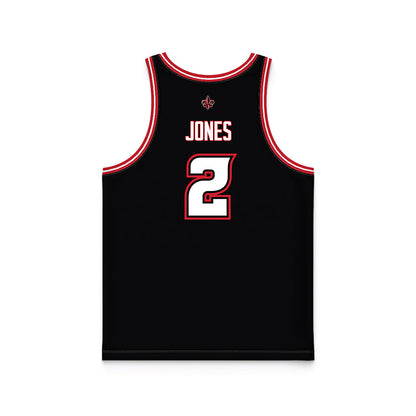 Louisiana - NCAA Men's Basketball : Todd Jones - Black Basketball Jersey-1