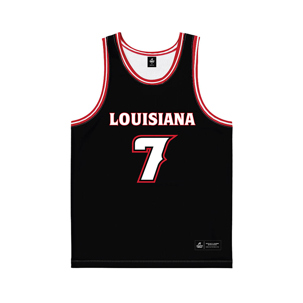 Louisiana - NCAA Men's Basketball : Christian Landry - Black Basketball Jersey-0