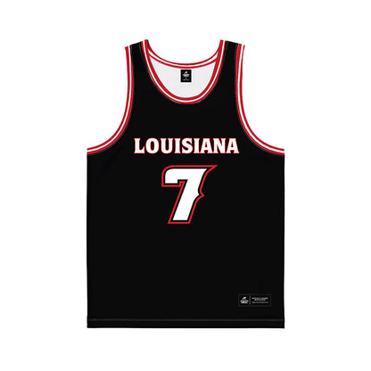 Louisiana - NCAA Men's Basketball : Christian Landry - Black Basketball Jersey-0