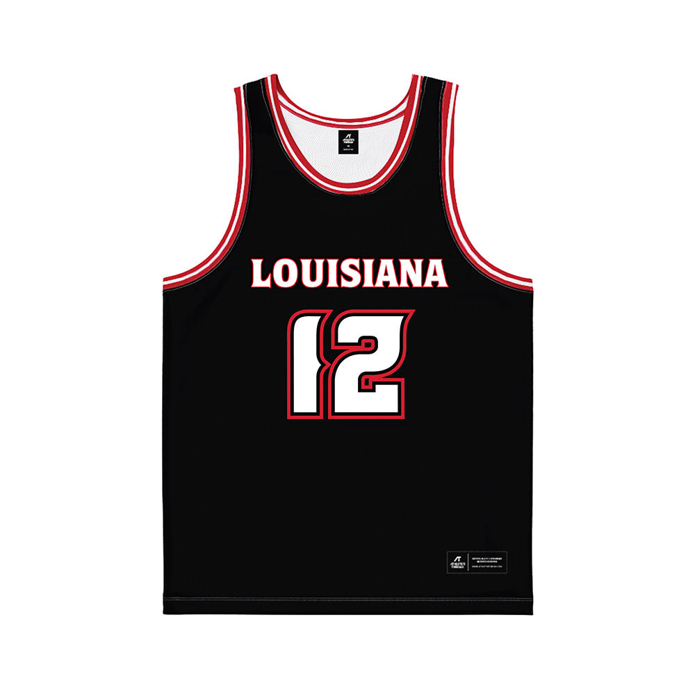 Louisiana - NCAA Men's Basketball : Michael Mouton - Black Basketball Jersey-0