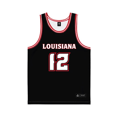 Louisiana - NCAA Men's Basketball : Michael Mouton - Black Basketball Jersey-0