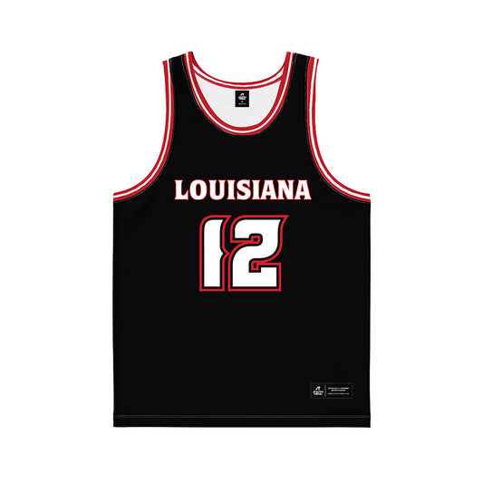 Louisiana - NCAA Men's Basketball : Michael Mouton - Black Basketball Jersey-0