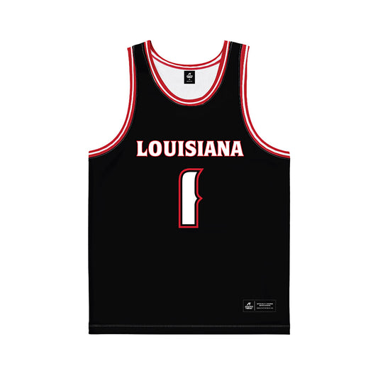 Louisiana - NCAA Men's Basketball : Zeke Cook - Black Basketball Jersey-0