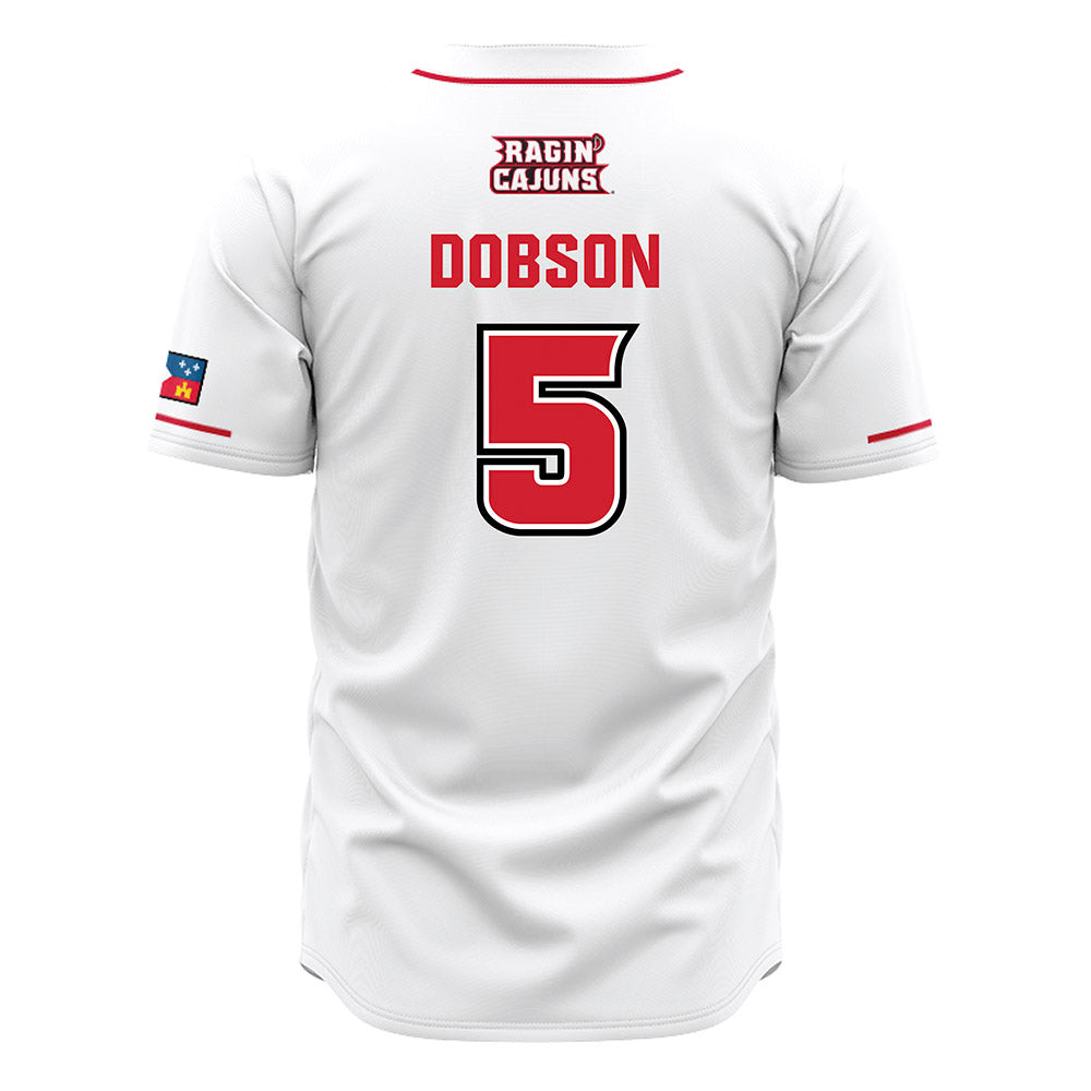 Louisiana - NCAA Baseball : Howard Dobson - White Jersey-1