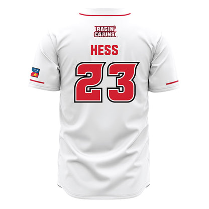 Louisiana - NCAA Baseball : Tate Hess - White Jersey-1