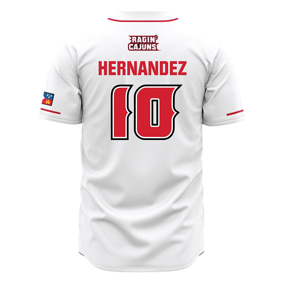 Louisiana - NCAA Baseball : Rigoberto Hernandez - White Jersey-1