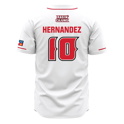 Louisiana - NCAA Baseball : Rigoberto Hernandez - White Jersey-1