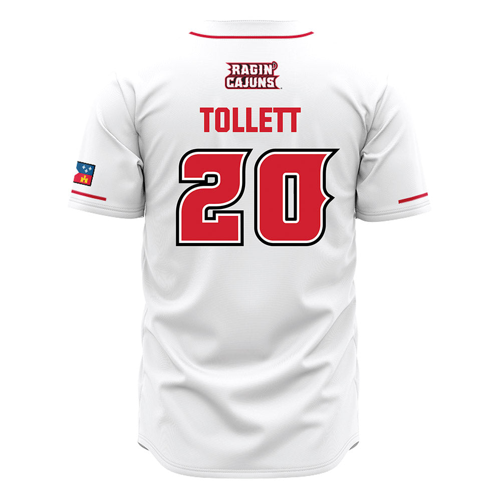Louisiana - NCAA Baseball : JR Tollett - White Jersey-1