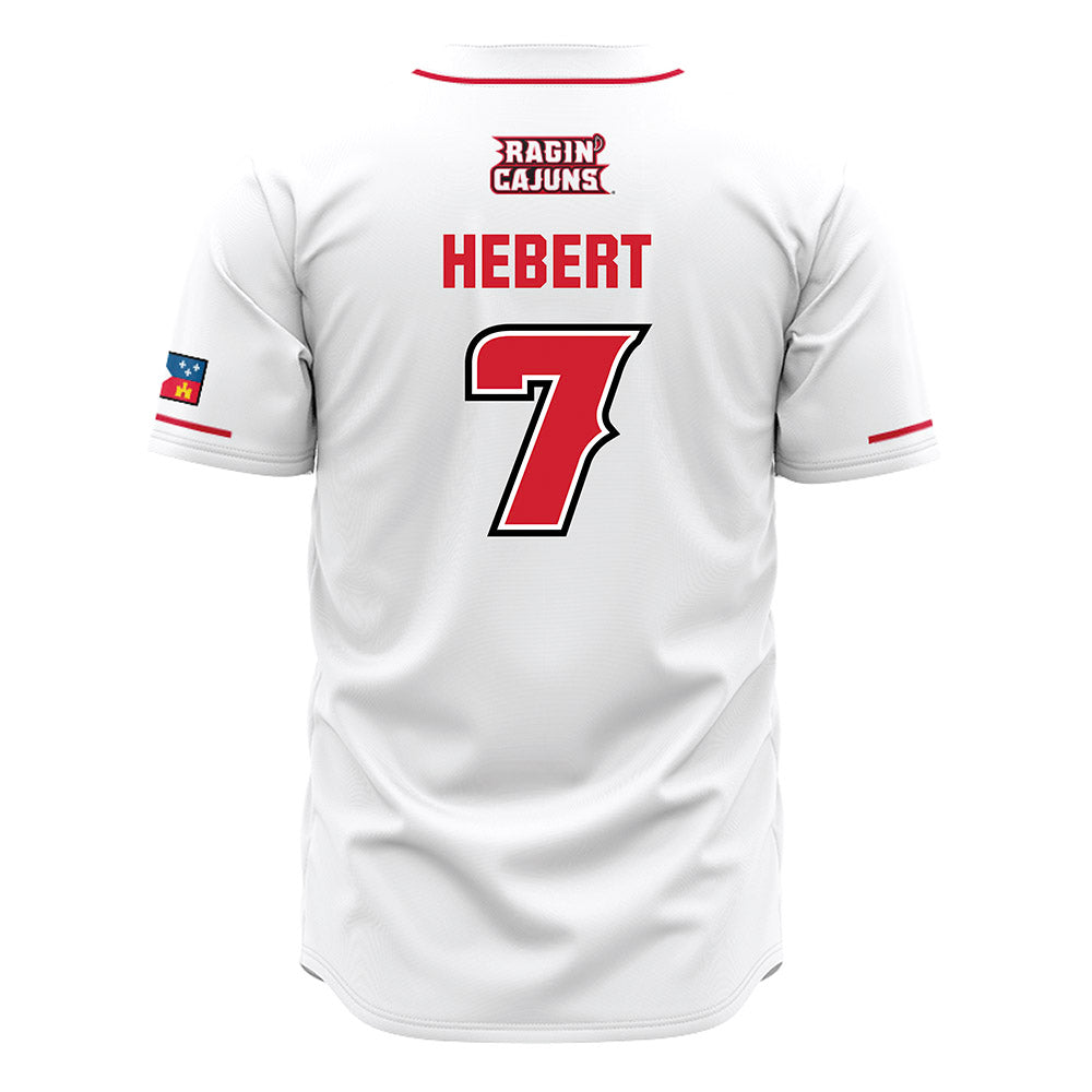 Louisiana - NCAA Baseball : Griffin Hebert - White Jersey-1