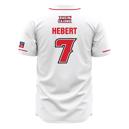 Louisiana - NCAA Baseball : Griffin Hebert - White Jersey-1